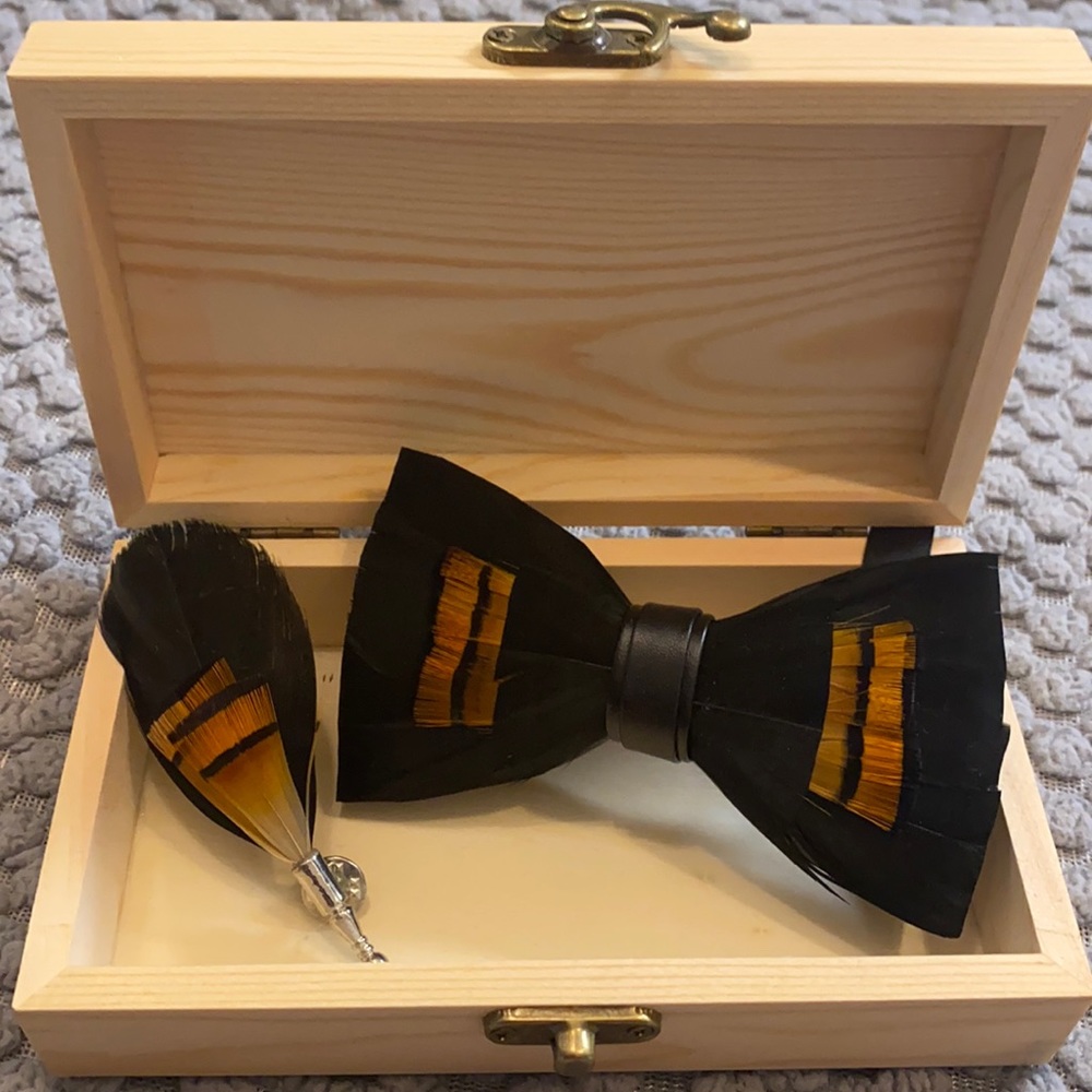 Feather bow tie holiday collection